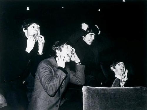 The Beatles imitating there screaming fans.